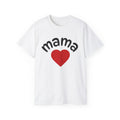 Mama Heart Graphic Tee - 100% US Cotton Heavyweight Unisex T-Shirt - Cute Mother's Day Gift - Minimalist Motherhood Crew Neck Top