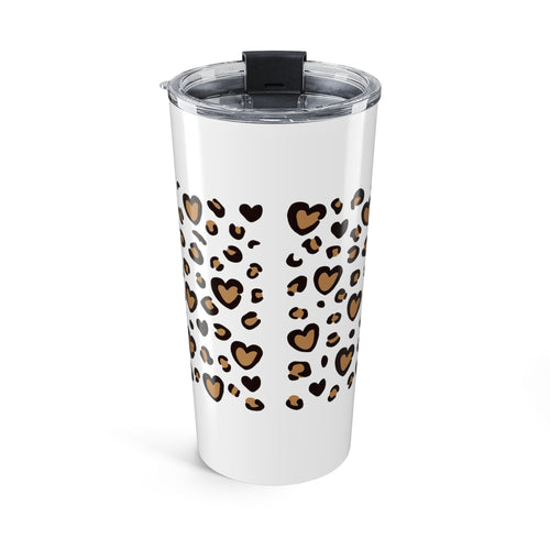 Boxed MUM Leopard Heart 20oz Stainless Steel Tumbler - Vacuum Insulated Travel Mug with Spill-Proof Lid - Chic Mother's Day Gift - Animal Print Heart Aesthetic Coffee Cup