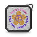 Peace Is Power Retro Portable Bluetooth Speaker - IPX6 Water-Resistant Wireless Speaker - Vintage 70s Flower Design - Bohemian Festival Gear - 3W Mini Speaker with Carabiner