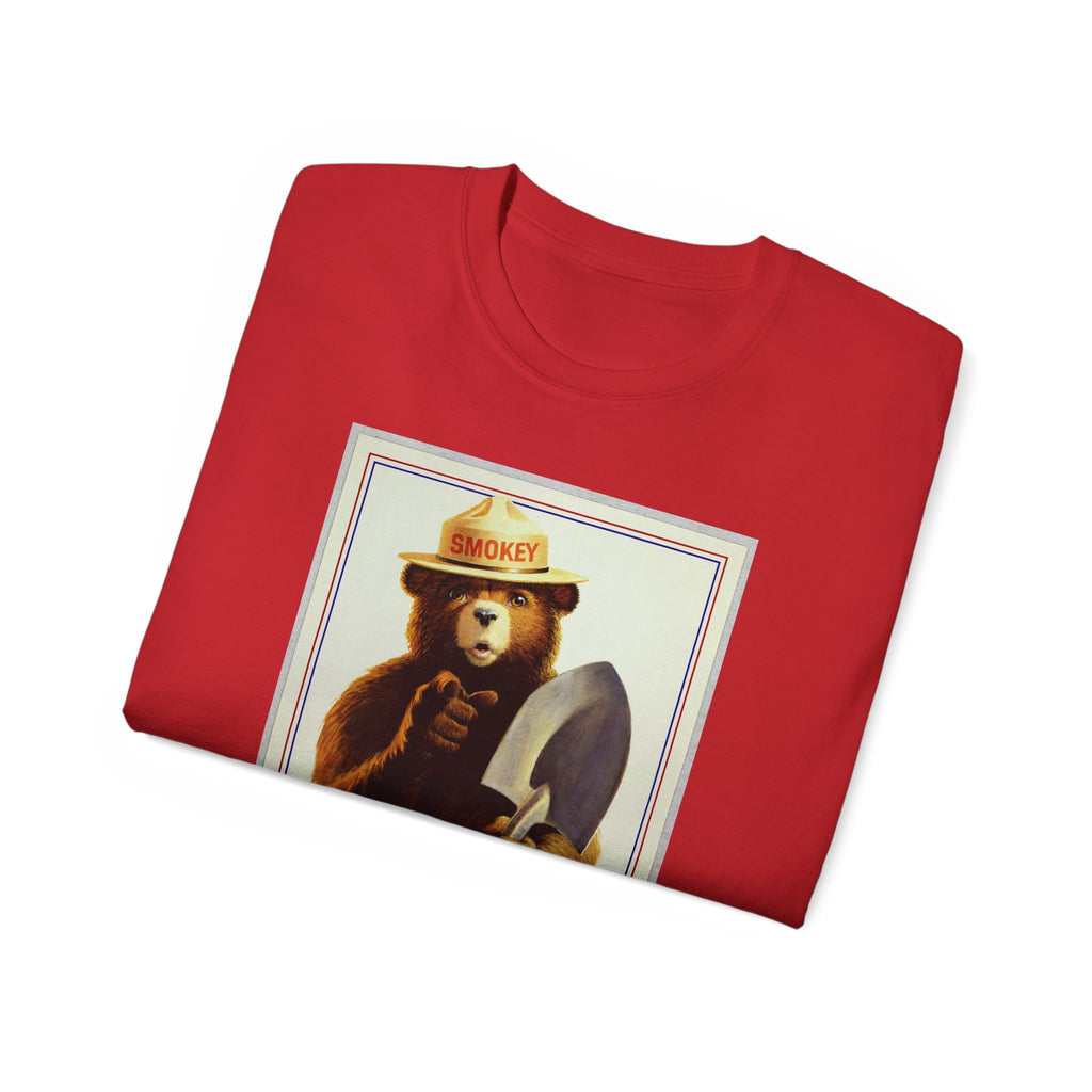 Smokey Bear "Only You" Vintage Graphic Tee - 100% US Cotton Heavyweight Unisex T-Shirt - Classic Fit Crew Neck Outdoor Apparel