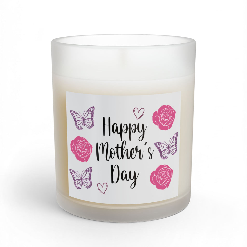Mother's Day 11 oz Soy Glass Candle — Long-Burn Floral Scent (Clear or Frosted, Reusable Jar)