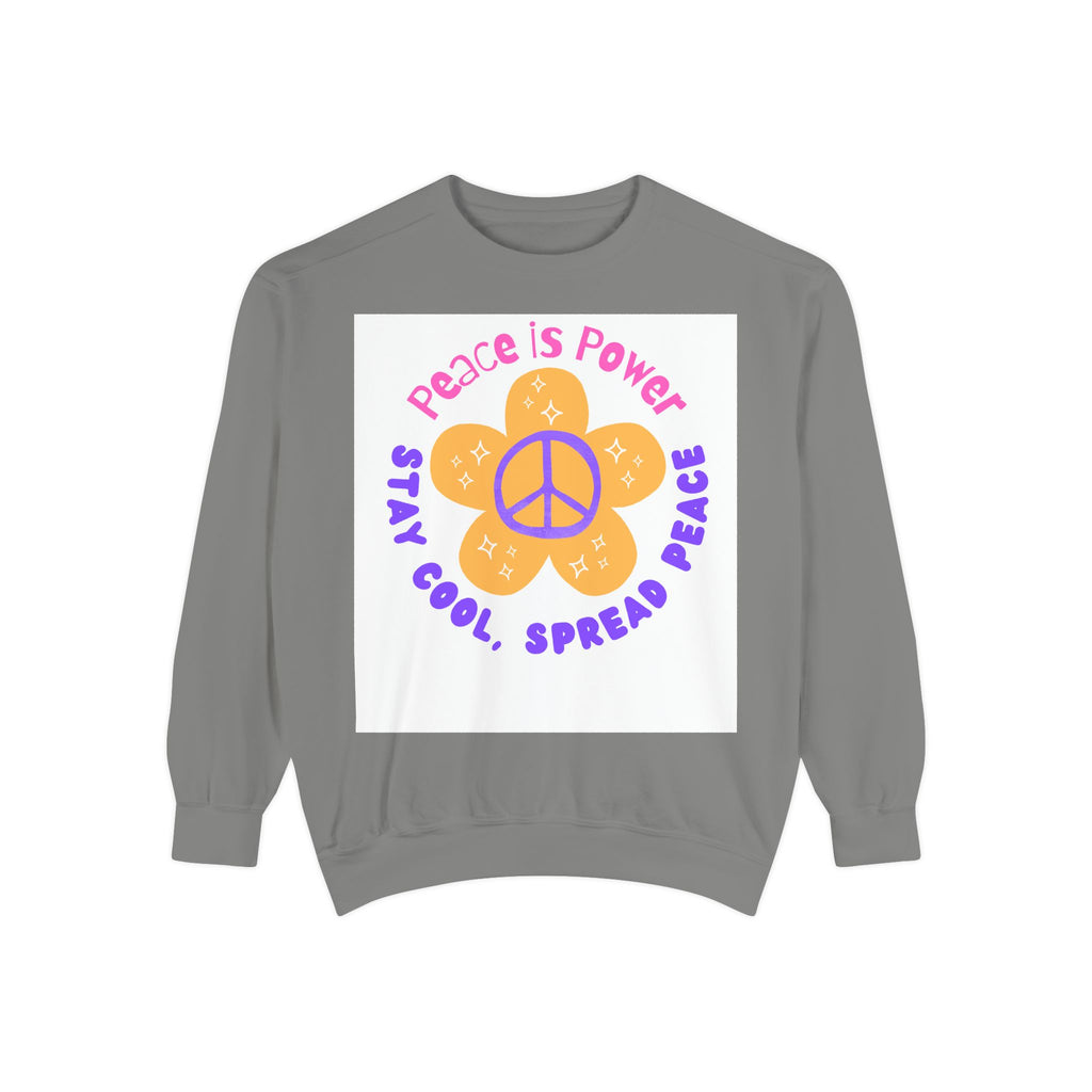 Peace Is Power Sweatshirt — Floral Peace Sign Crewneck