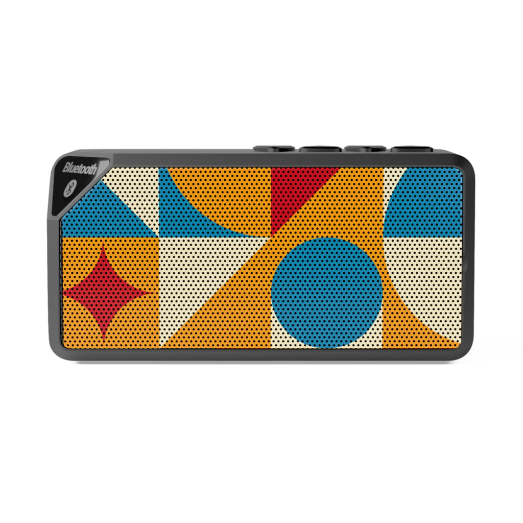 Jabba Portable Bluetooth Speaker — Mid-Century Colorful Design, 3W AUX & Rechargeable