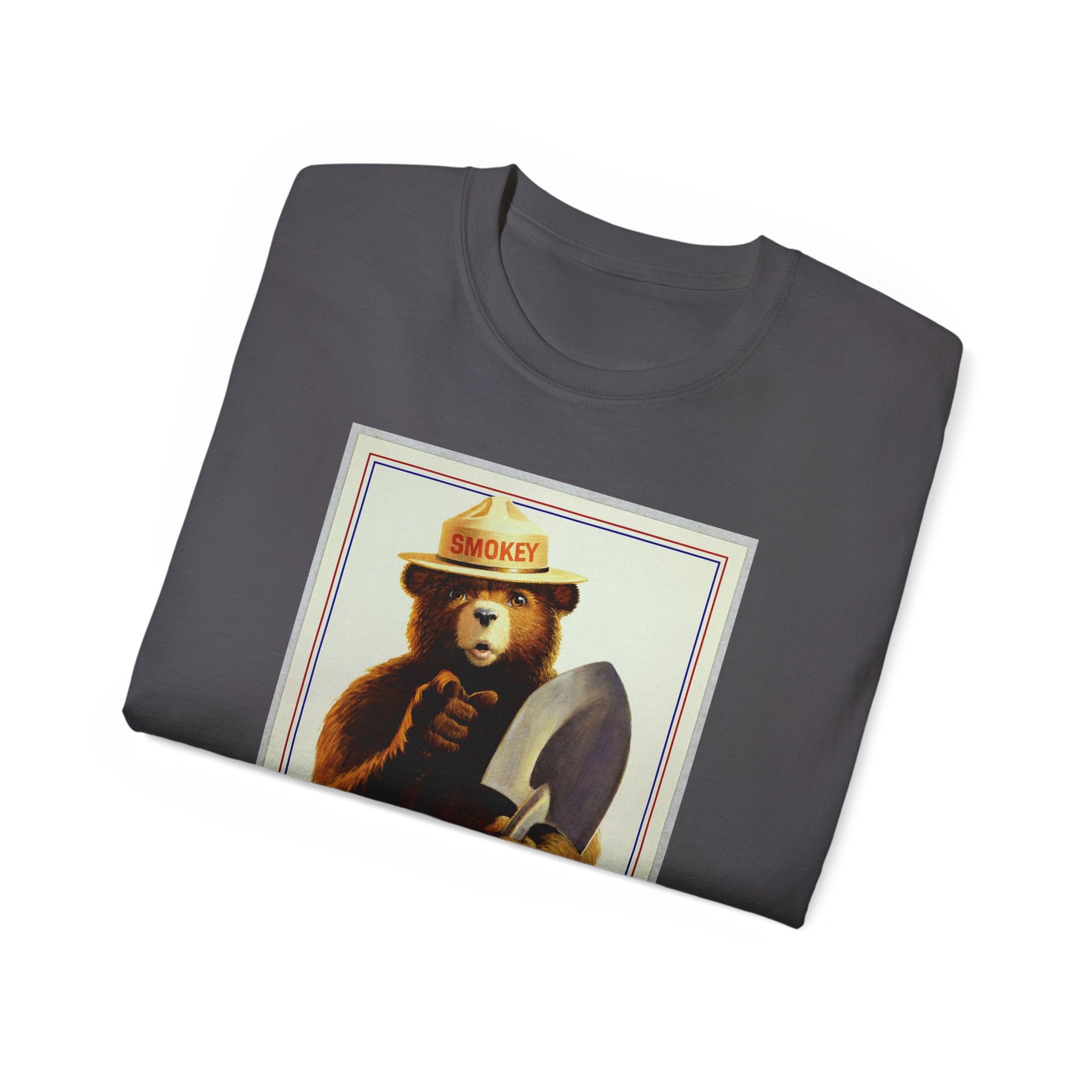 Smokey Bear "Only You" Vintage Graphic Tee - 100% US Cotton Heavyweight Unisex T-Shirt - Classic Fit Crew Neck Outdoor Apparel