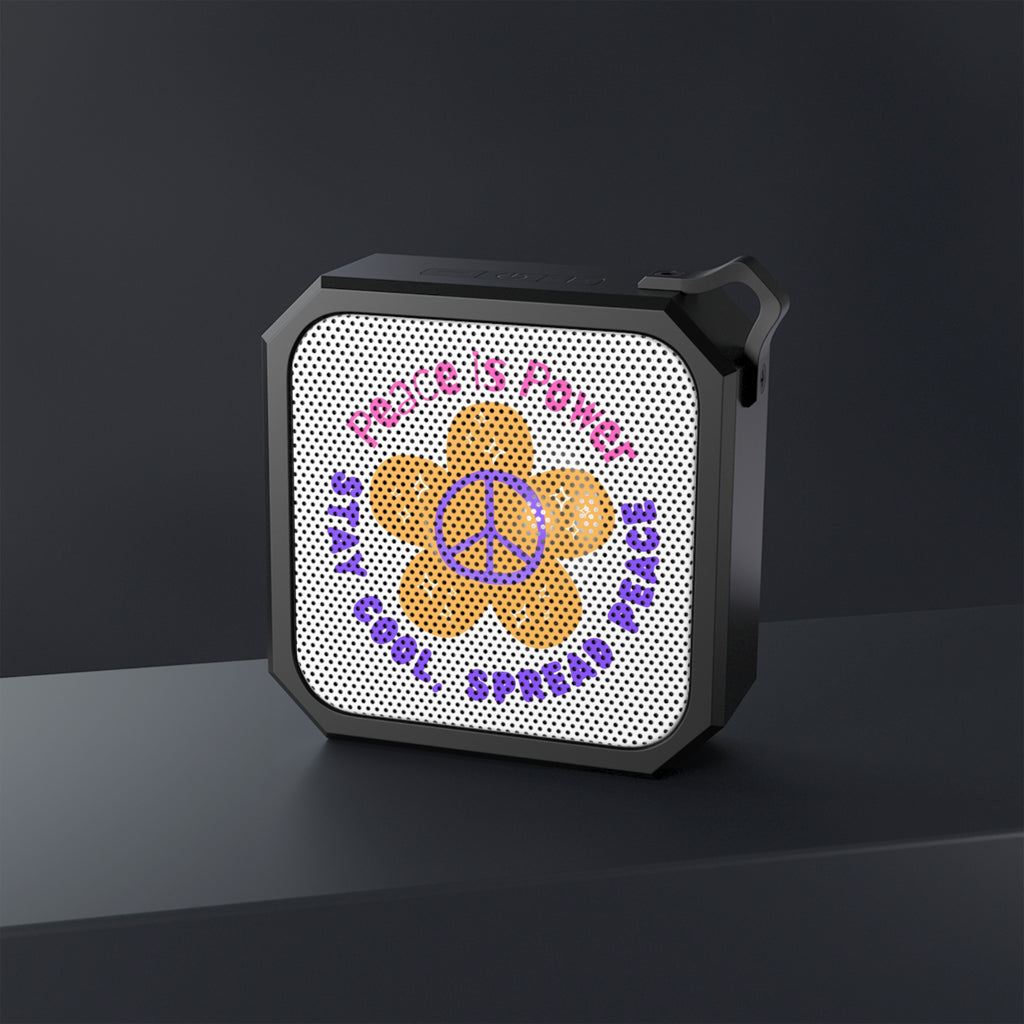 Peace Is Power Retro Portable Bluetooth Speaker - IPX6 Water-Resistant Wireless Speaker - Vintage 70s Flower Design - Bohemian Festival Gear - 3W Mini Speaker with Carabiner