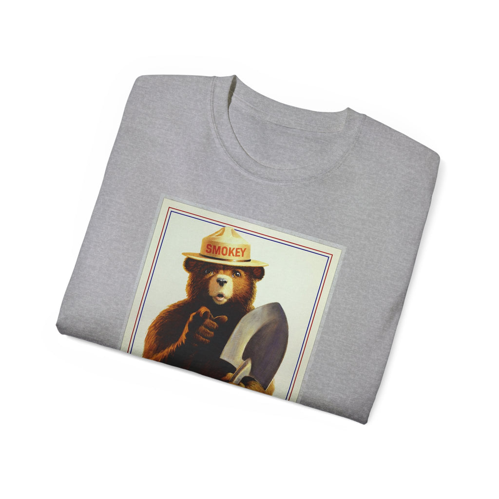 Smokey Bear "Only You" Vintage Graphic Tee - 100% US Cotton Heavyweight Unisex T-Shirt - Classic Fit Crew Neck Outdoor Apparel