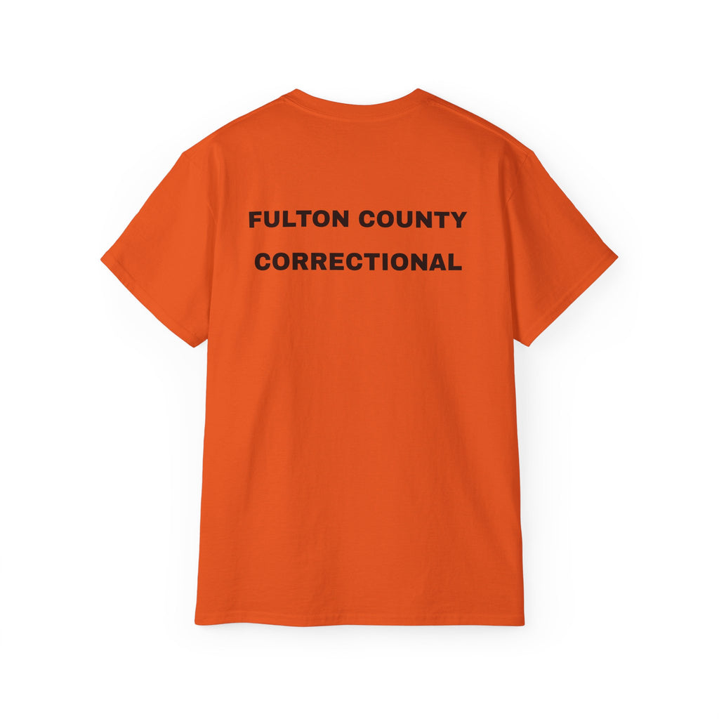 Orange Inmate 856840 Graphic Tee - 100% US Cotton Heavyweight Unisex T-Shirt - Prison Costume Jail Uniform Top - Funny Convict Apparel