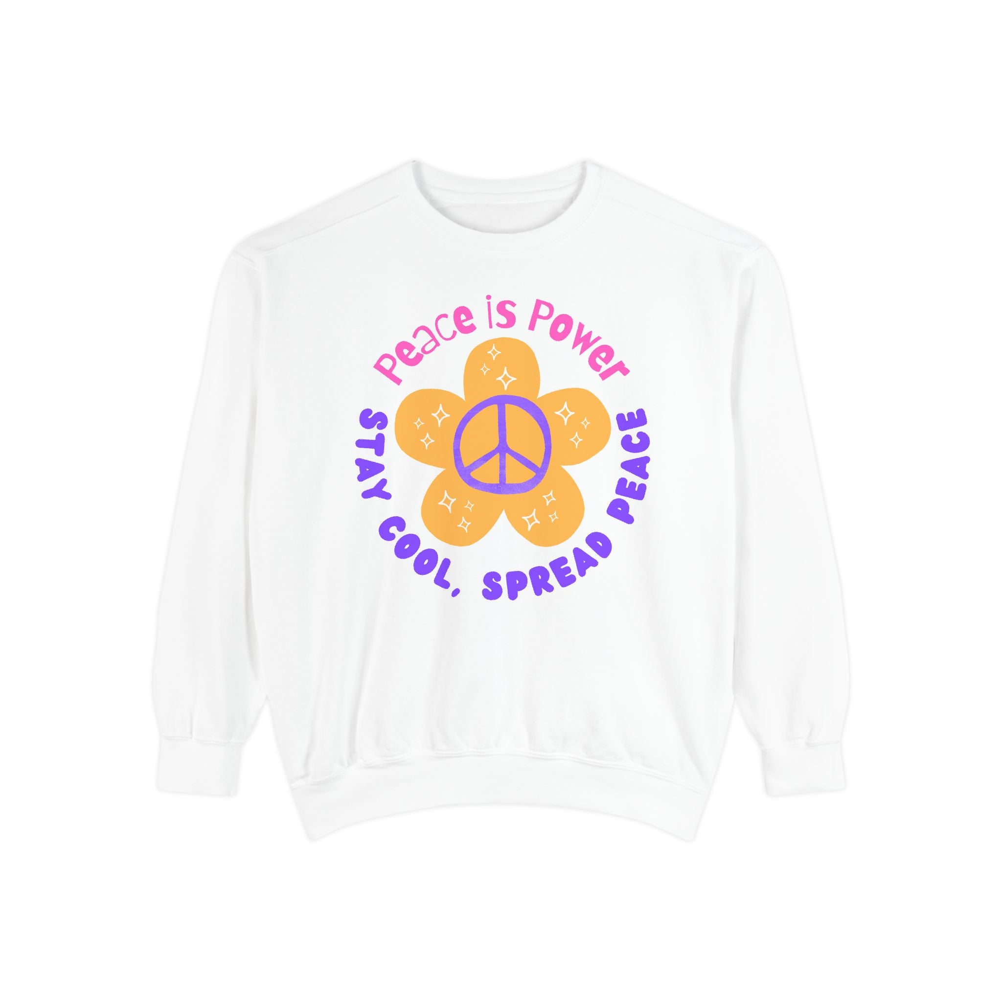 Peace Is Power Sweatshirt — Floral Peace Sign Crewneck