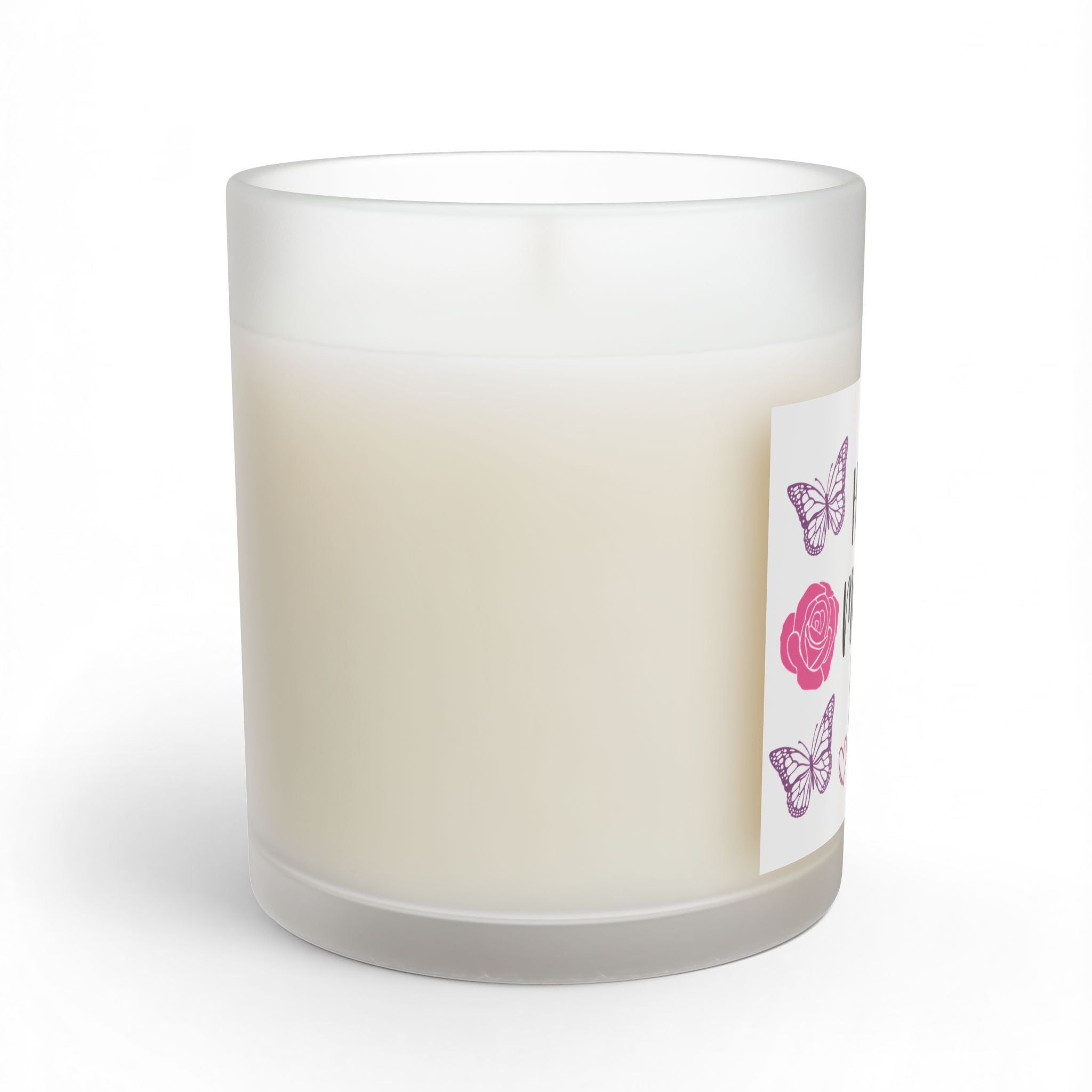 Mother's Day 11 oz Soy Glass Candle — Long-Burn Floral Scent (Clear or Frosted, Reusable Jar)