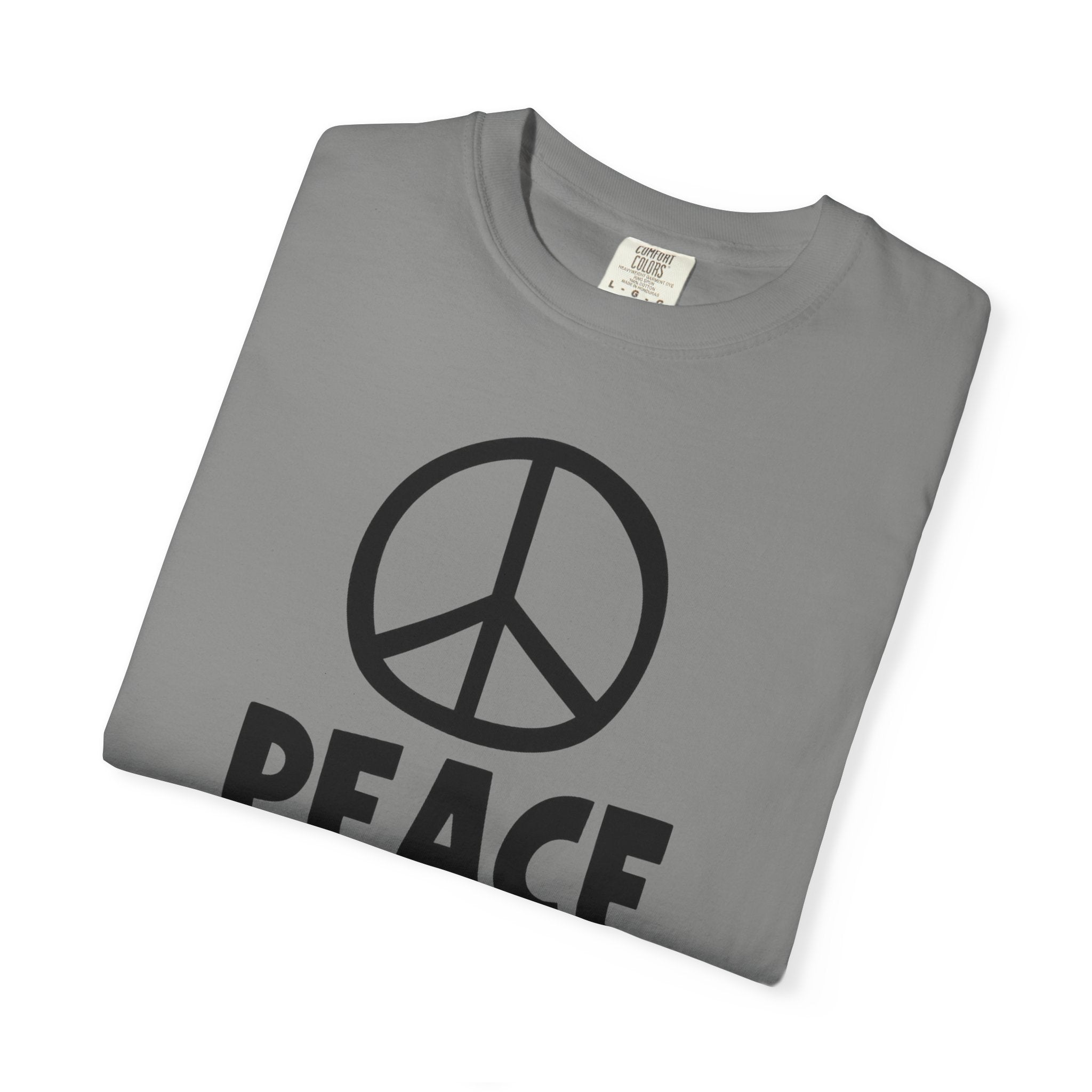 PEACE NOW Retro Statement T-Shirt - Comfort Colors 1717 Heavyweight Garment-Dyed Tee - Unisex Activist Graphic Top - Vintage Peace Symbol Slogan Streetwear