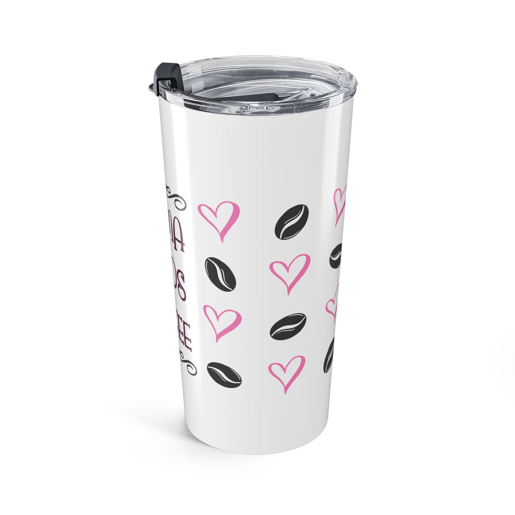 Mama Needs Coffee 20oz Stainless Steel Tumbler - Vacuum Insulated Travel Mug with Spill-Proof Lid - Mother's Day Coffee Lover Gift - Heart & Bean Aesthetic Cup