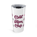 Cool Mum Club Retro Floral 20oz Stainless Steel Tumbler - Vacuum Insulated Travel Mug with Spill-Proof Lid - Vintage Aesthetic Mother's Day Gift - Pink & Mauve Bloom Coffee Cup