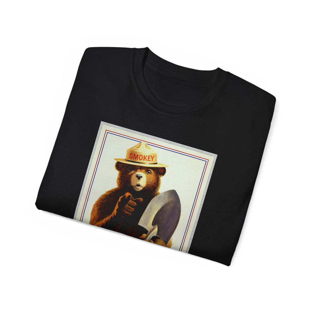 Smokey Bear "Only You" Vintage Graphic Tee - 100% US Cotton Heavyweight Unisex T-Shirt - Classic Fit Crew Neck Outdoor Apparel