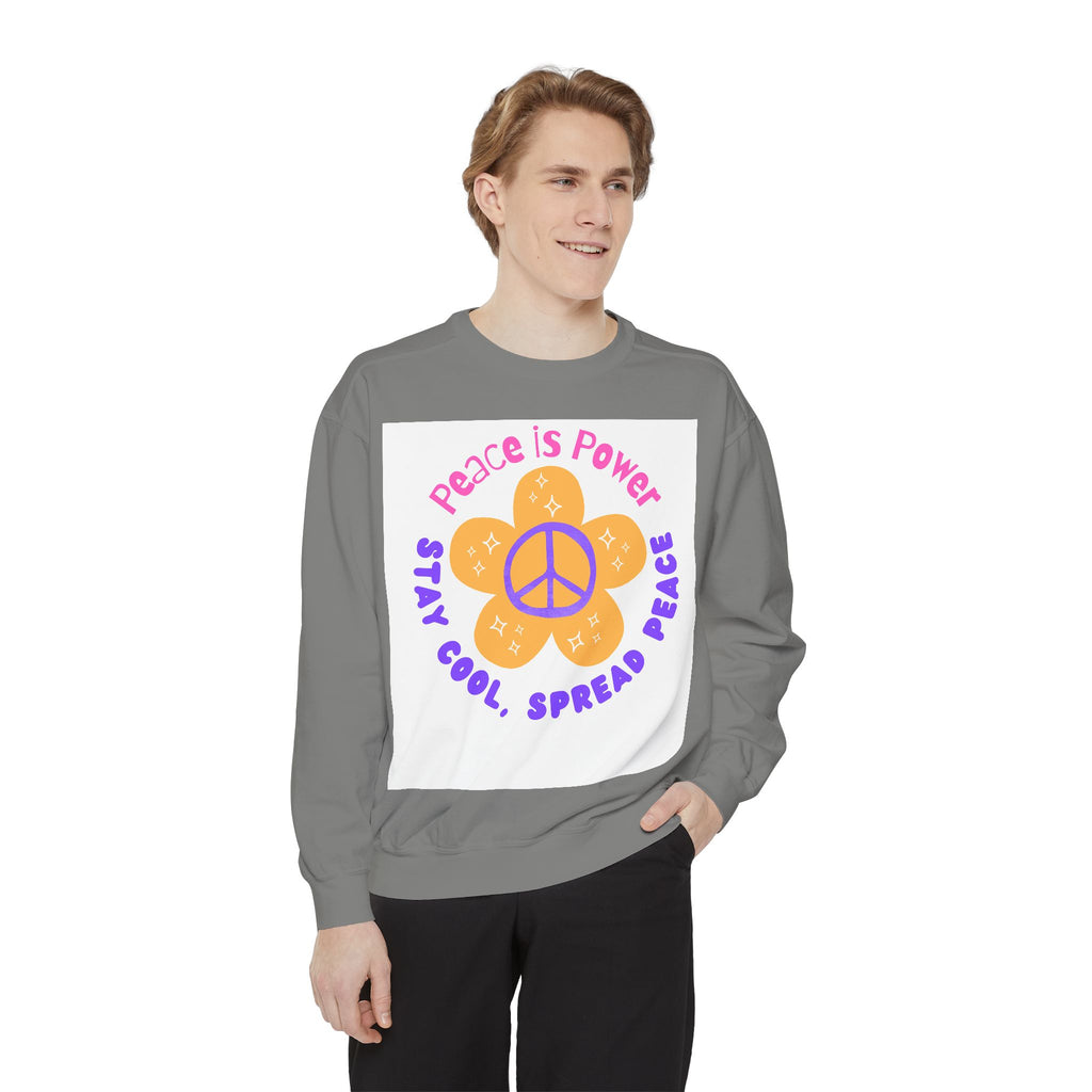 Peace Is Power Sweatshirt — Floral Peace Sign Crewneck