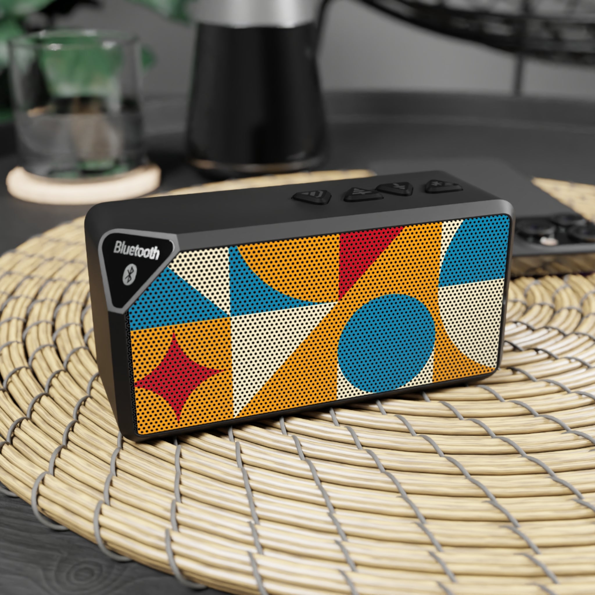 Jabba Portable Bluetooth Speaker — Mid-Century Colorful Design, 3W AUX & Rechargeable