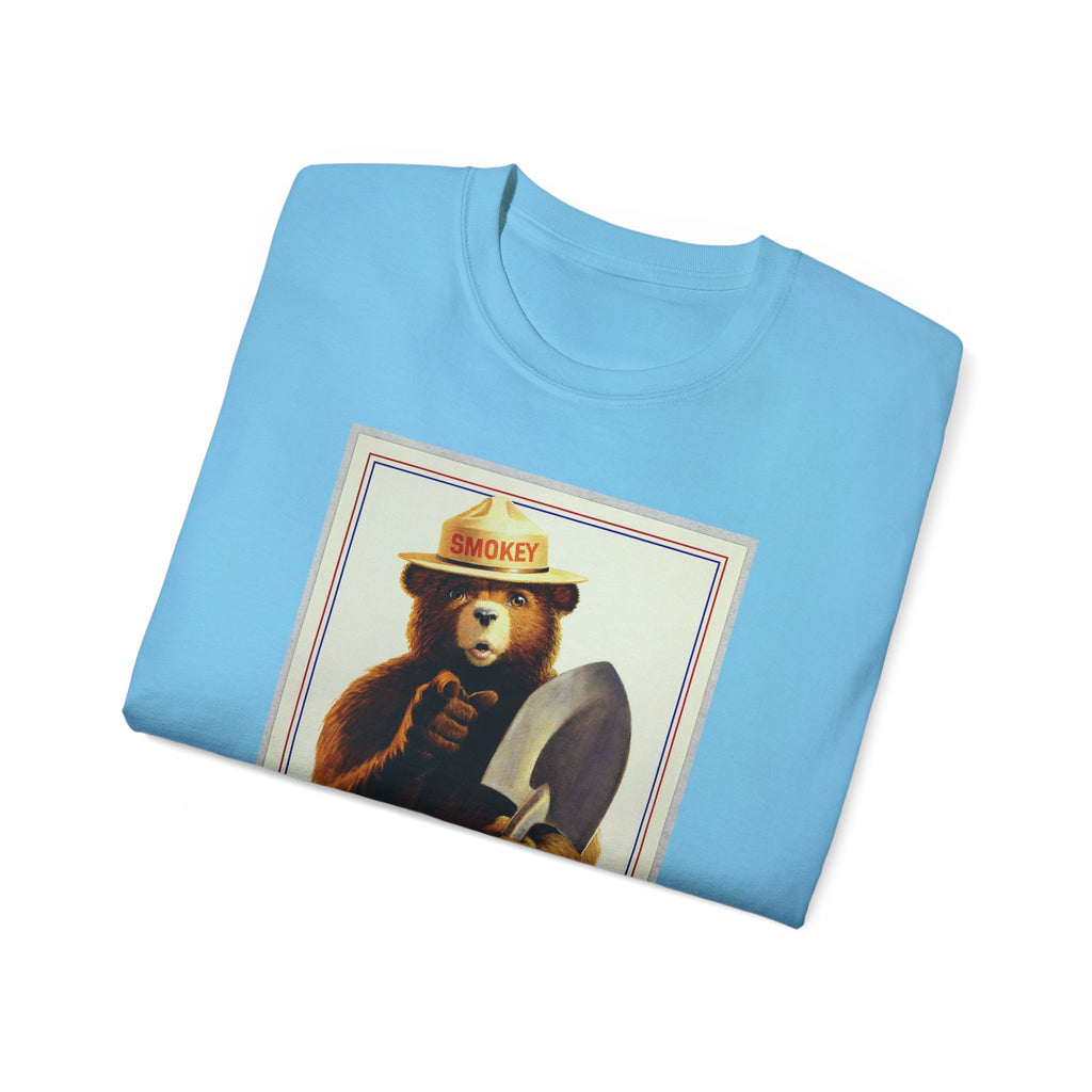 Smokey Bear "Only You" Vintage Graphic Tee - 100% US Cotton Heavyweight Unisex T-Shirt - Classic Fit Crew Neck Outdoor Apparel