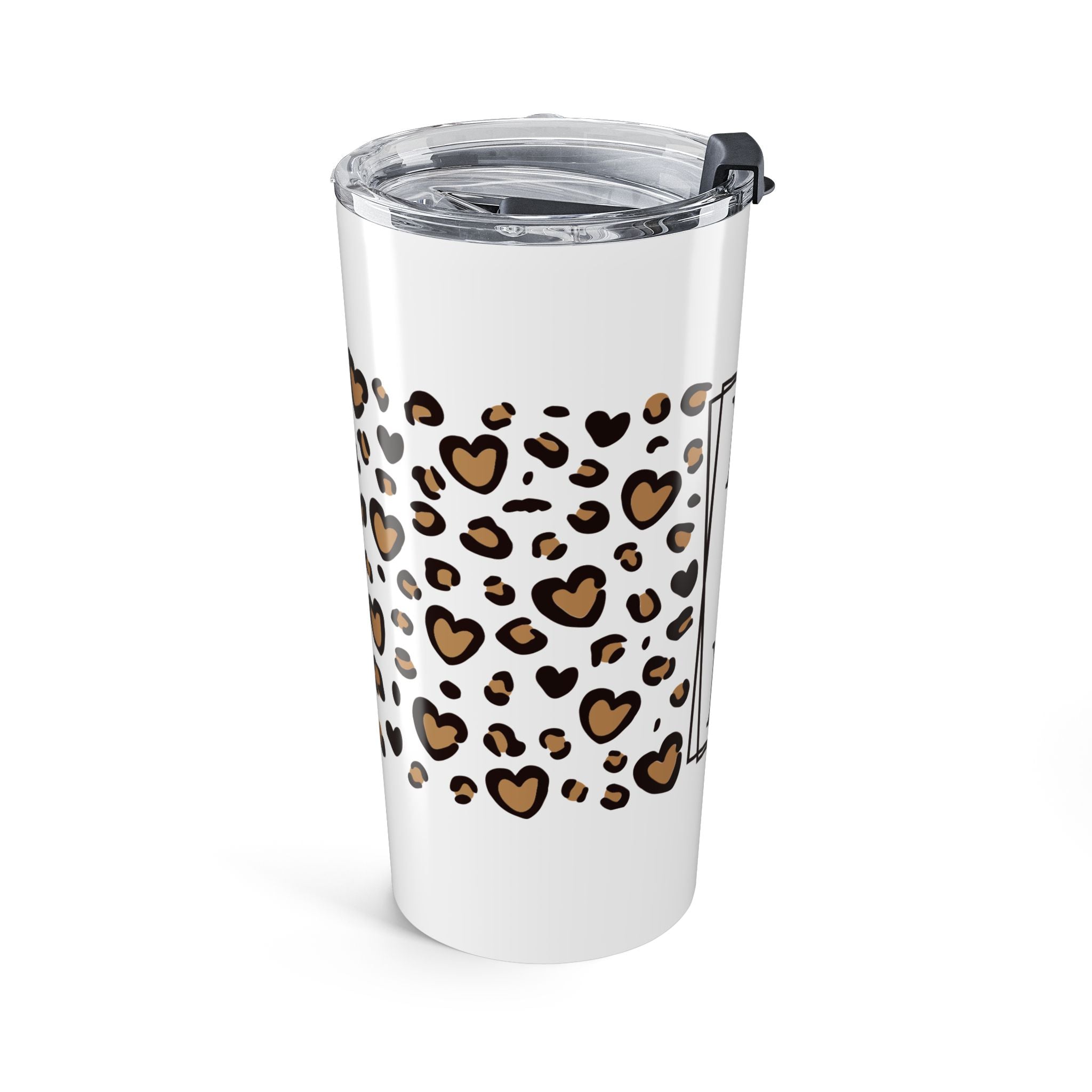 Boxed MUM Leopard Heart 20oz Stainless Steel Tumbler - Vacuum Insulated Travel Mug with Spill-Proof Lid - Chic Mother's Day Gift - Animal Print Heart Aesthetic Coffee Cup