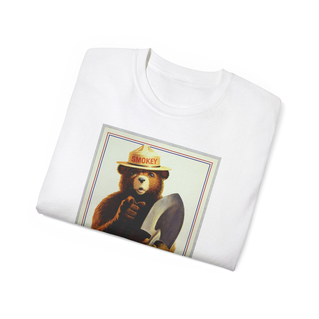 Smokey Bear "Only You" Vintage Graphic Tee - 100% US Cotton Heavyweight Unisex T-Shirt - Classic Fit Crew Neck Outdoor Apparel