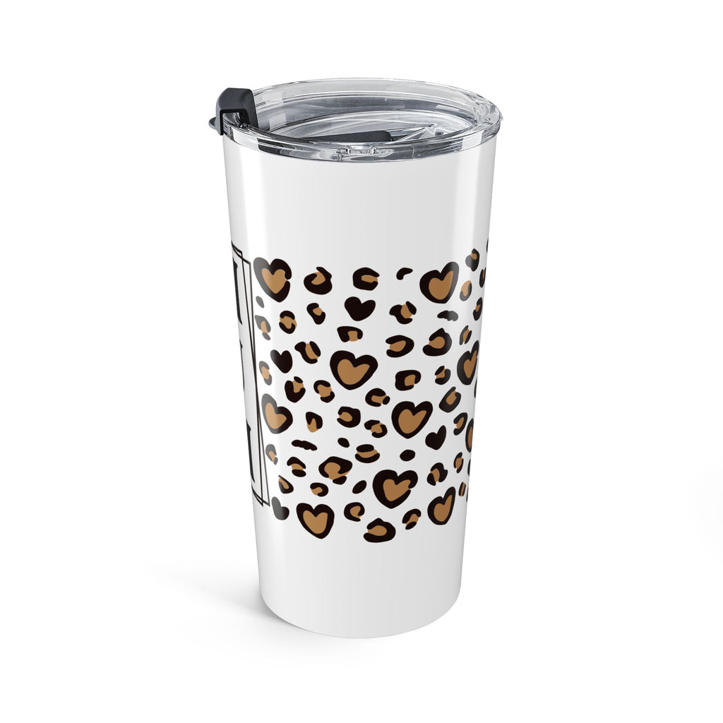 Boxed MUM Leopard Heart 20oz Stainless Steel Tumbler - Vacuum Insulated Travel Mug with Spill-Proof Lid - Chic Mother's Day Gift - Animal Print Heart Aesthetic Coffee Cup