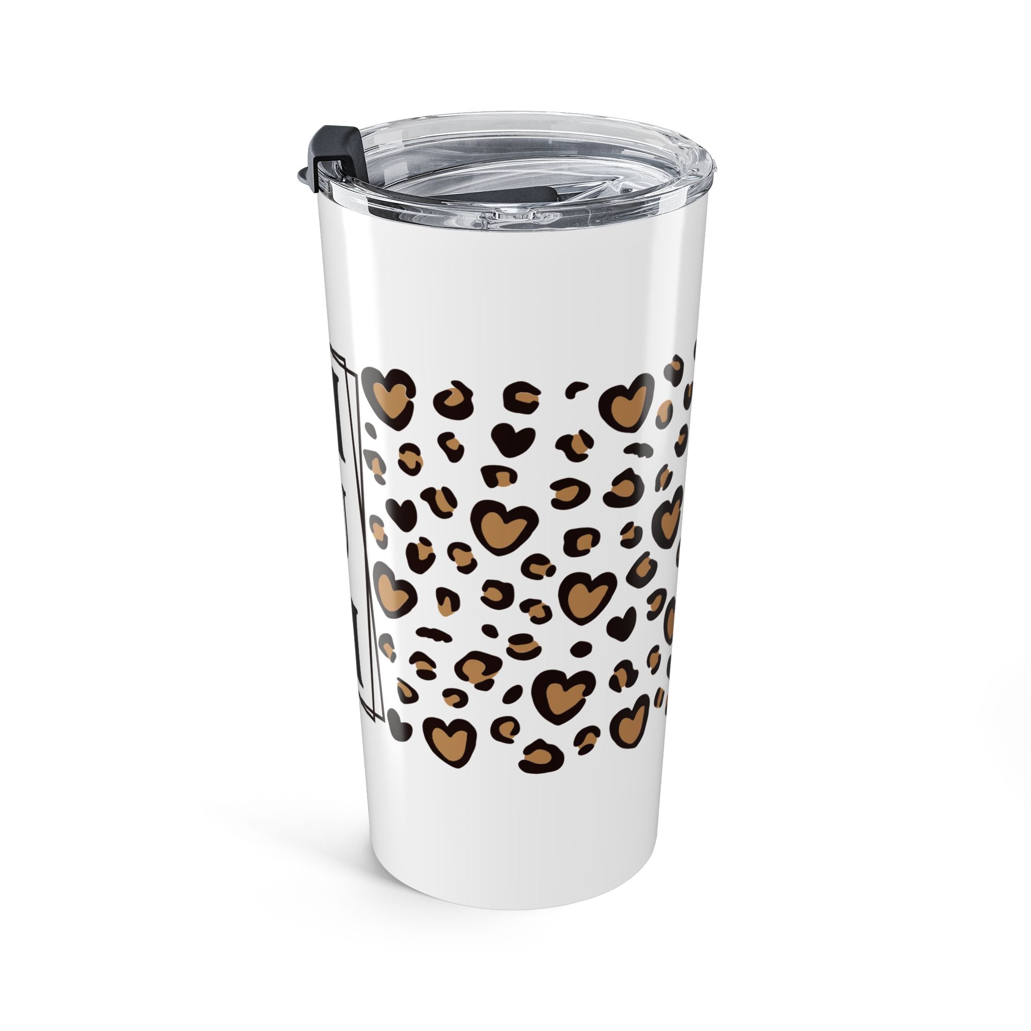 Boxed MUM Leopard Heart 20oz Stainless Steel Tumbler - Vacuum Insulated Travel Mug with Spill-Proof Lid - Chic Mother's Day Gift - Animal Print Heart Aesthetic Coffee Cup